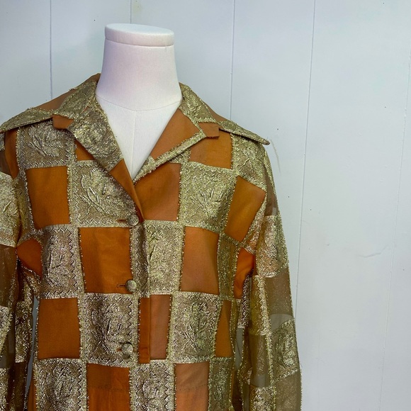 Vintage 1960s Gold Lurex Skirt Set sparkly formal - Picture 1 of 6